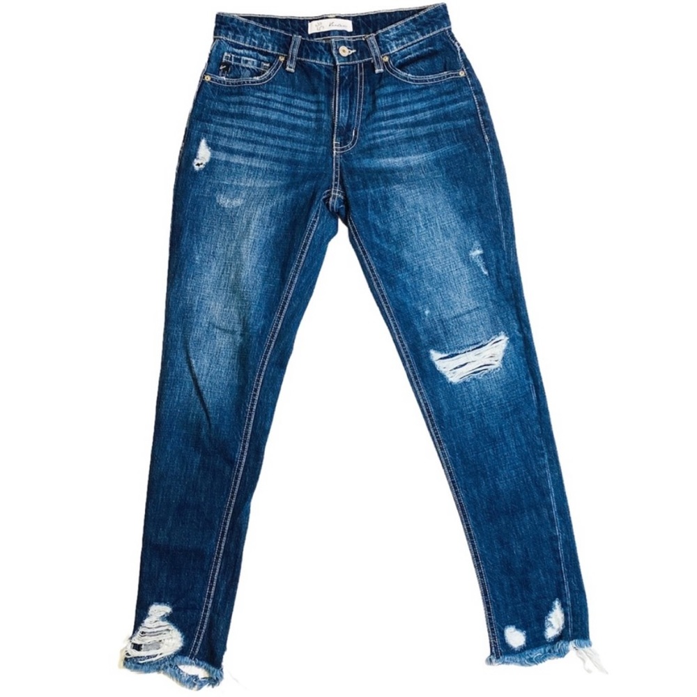 Kancan Distressed Estilo Jeans Ripped Mid Rise Ankle Skinny Women’s Size 23 0